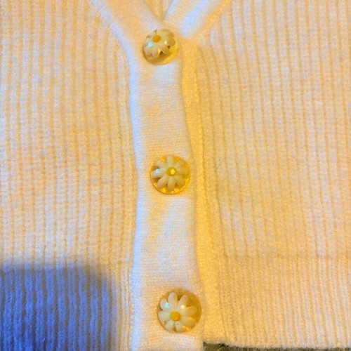 Knitted crop cardigan Mochy like new, white, A.L.E.