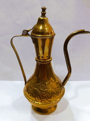 Vintage Ορειχάλκινο Διακοσμητικό Λαγήνι με Χειροποίητη Εγχάραξη