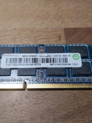Ramaxel 4GB DDR3 SODIMM μνήμη RAM για laptop σαν καινούργιο 1600MHz PC3-12800