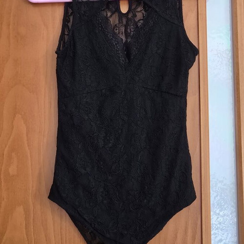 Stradivarius lace bodysuit, black, size S