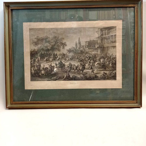 Tournoi Turc Αυθεντική γκραβούρα-χαρακτικό 1782 σε κορνίζα