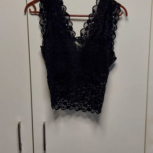 Bralette new, black lace, size S/M