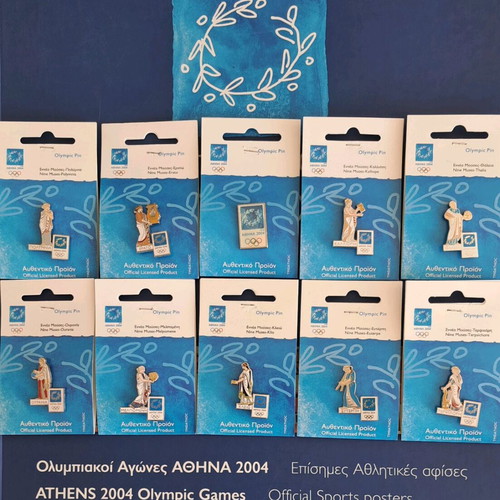Athens 2004 Olympic Games pins set of 10 pieces, new