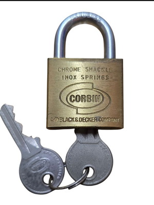 Corbin 30mm padlock new with chrome shackle and inox springs