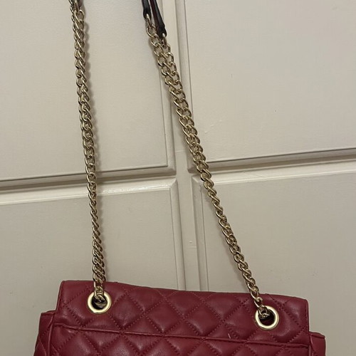 Michael Kors red leather shoulder bag