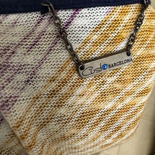 Zip-up dress Custo Barcelona with hood like new, purple and yellow
