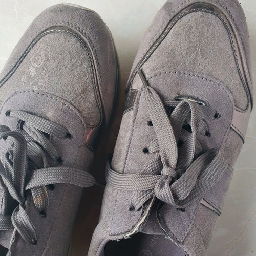 Snickers used grey silver athletic shoes size 41