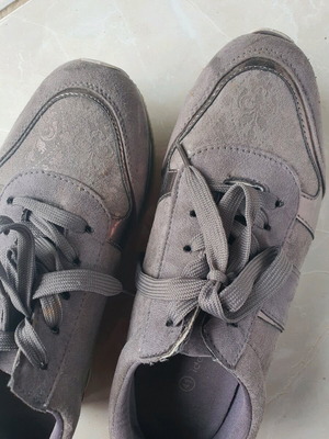 Snickers used grey silver athletic shoes size 41