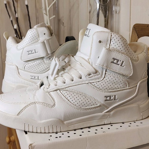 DiLONG sneakers white athletic casual high top, like new, size 45