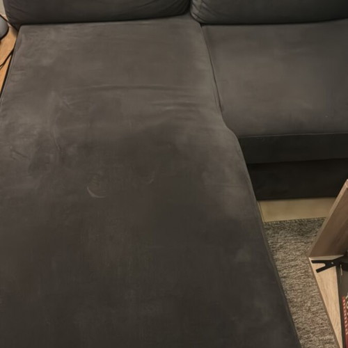 Corner sofa bed with storage used, dark gray reversible 240x150 cm