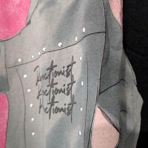 Pink Woman Black T-shirt Size L Like New