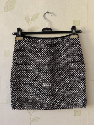 A-Style silver elastic skirt S/M like new, black