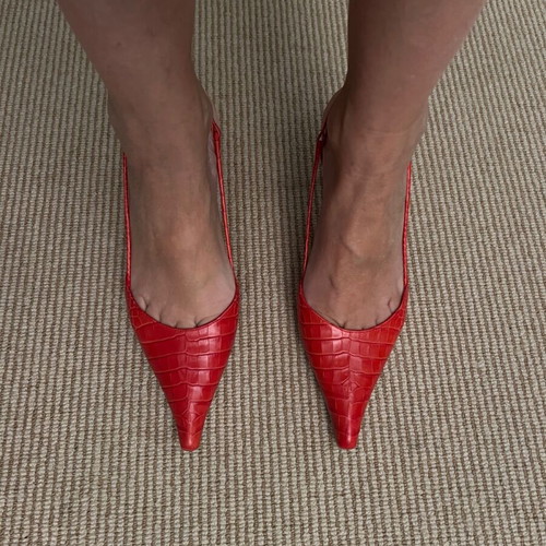 Zara leather shoes size 38 red new, unworn