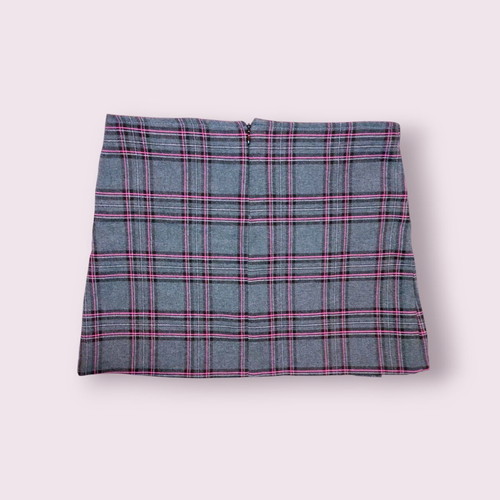 Encuentro gray pink plaid mini pleated skirt used, XS