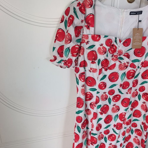Shein dress new with tag, size L, white and red