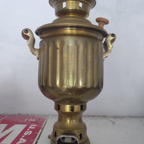 Vintage electric samovar with teapot, 45 cm