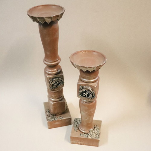 Handmade Upcycled Candlesticks Set of 2 New