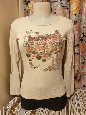 Women's mako shirt used, size M, beige multicolor