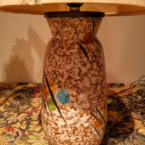 Retro 1970 table lamp set used, 38 cm height, West Germany