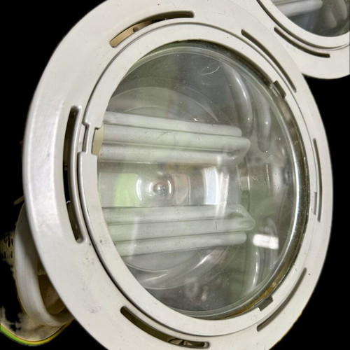 Spot recessed lights used, pack of 12 with transformers