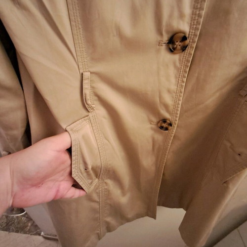 Long trench coat with pockets used, beige