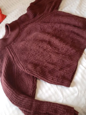 Primark knitted sweater used, oversized, size L, brown and red