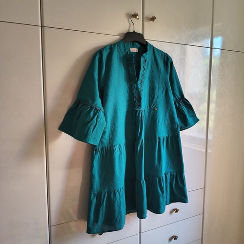 Regalinas dress caftan linen turquoise size M/L like new