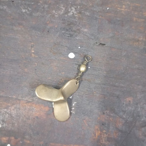 Brass copper propeller keychain used, heavy decorative
