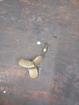 Brass copper propeller keychain used, heavy decorative