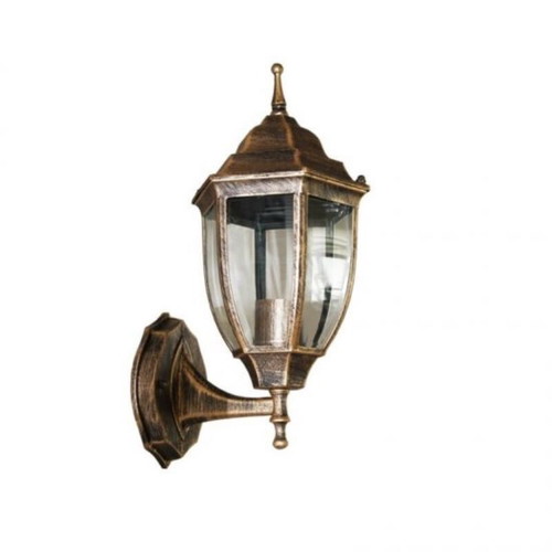Set of two LED wall lanterns 220V old gold color