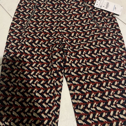 Zara fabric pants new, mid-rise, multicolor