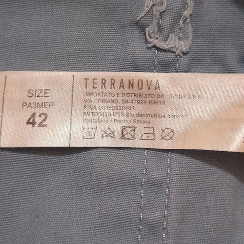 Terranova women's high-waisted blue jeans used, flare with frayed hem