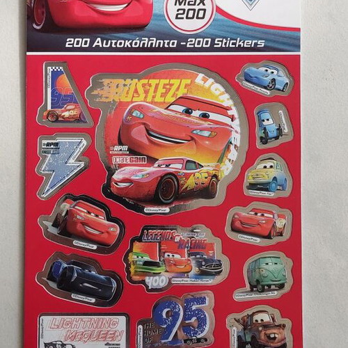 Disney Cars McQueen 200 Stickers New