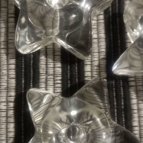 Glass star-shaped candlesticks new for thin candles