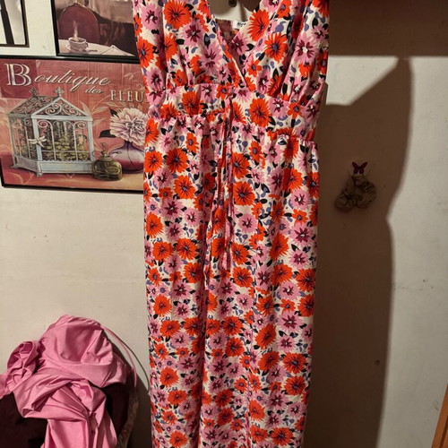 Floral long dress like new, colorful, size S/M
