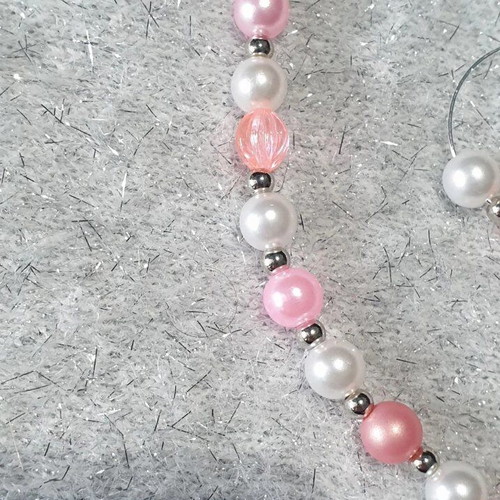 Handmade pink and white jewelry set new