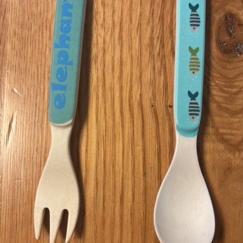 Wooden spoon and fork set like new