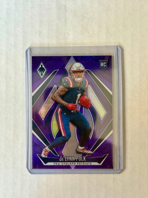 2024 Panini Phoenix Ja'Lynn Polk New England Patriots Purple RC κάρτα καινούργια
