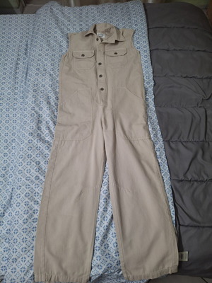 Jean jumpsuit Pull & Bear beige size XS like new
