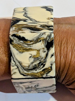 Vintage Italian Milan Bracelet 80s with Marbled Effect, like new