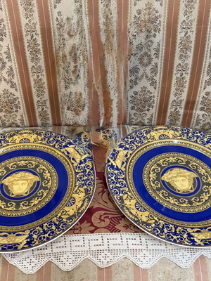 Rosenthal Versace Blue Medusa Plates like new, 31 cm each