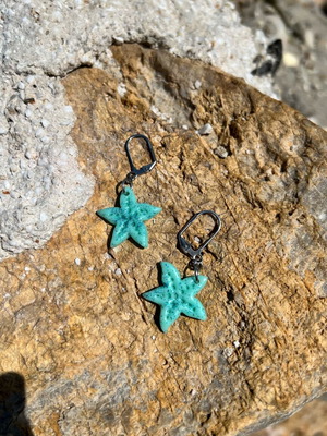 Summer earrings new, handmade from polymer clay and steel
