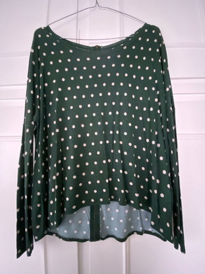 Zara polka dot blouse used, green, size S