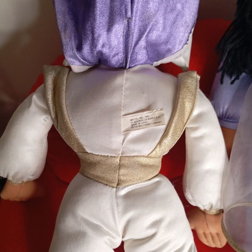 Vintage Disney Aladdin Mattel plush doll set 1993 used, Prince Ali & Jasmine