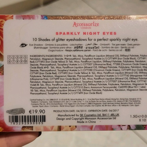 Sparkly Night Eyes eyeshadow palette by Accessorize like new with glitter