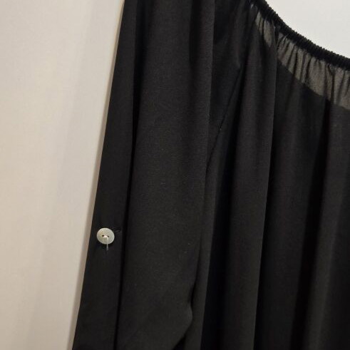 Black maxi blouse tunic, One Size, made in Italy