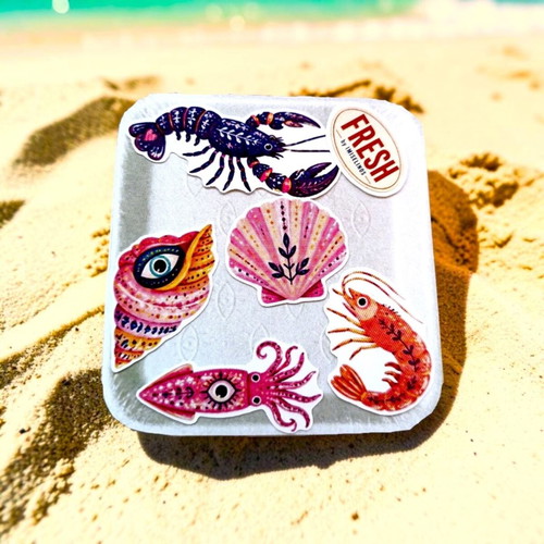 Sea Treasures Sticker Pack new, summer folk style