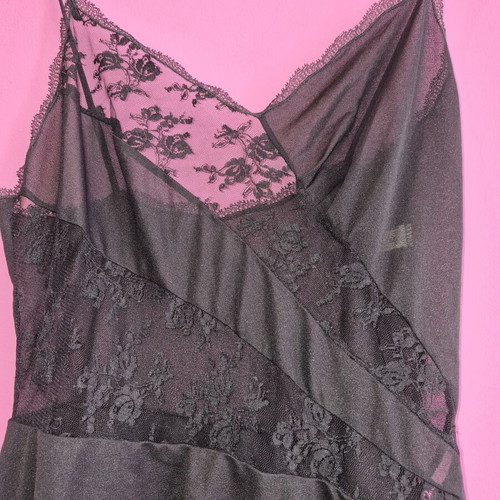 Negligee with lace like new, black, size M