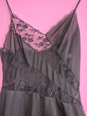 Negligee with lace like new, black, size M