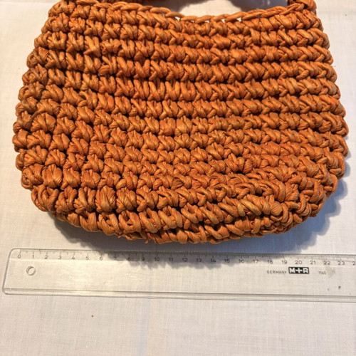 Hunter knitted shoulder bag used, orange, crossbody style